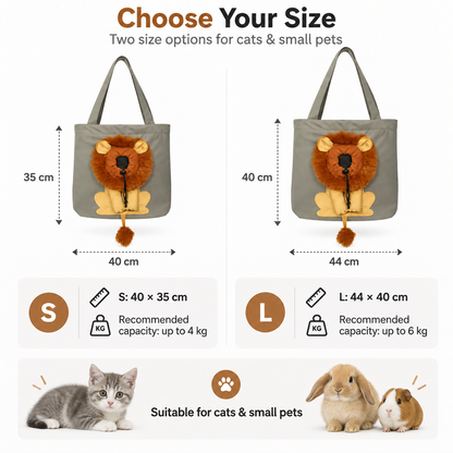 Lion Shaped Pet Carrier Tote Bag