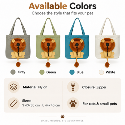 Lion Shaped Pet Carrier Tote Bag